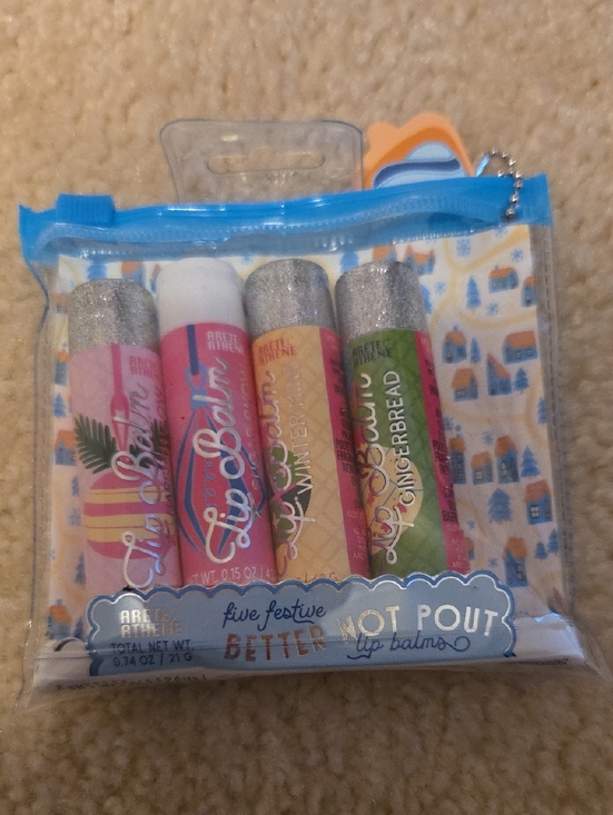 Kohl's Other - Kohl's Colorful Holiday Lip Balm 5-Pack in Pink, Red, Yellow, Green, White